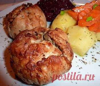 Курица с грибами или куриные бомбочки