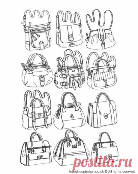 Handbag design sketches / illustrations | bag design sketch