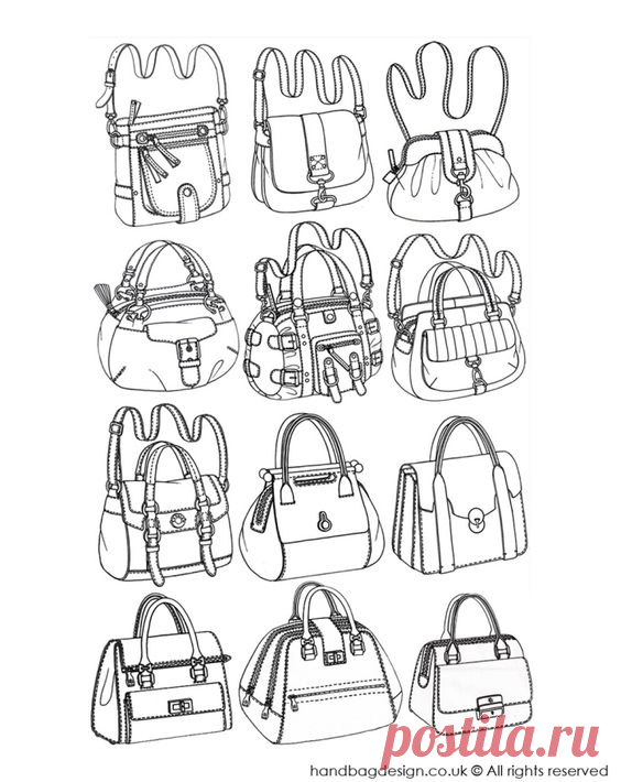 Handbag design sketches / illustrations | bag design sketch