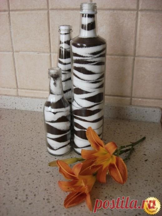 Красивая бутылка с солью своими руками