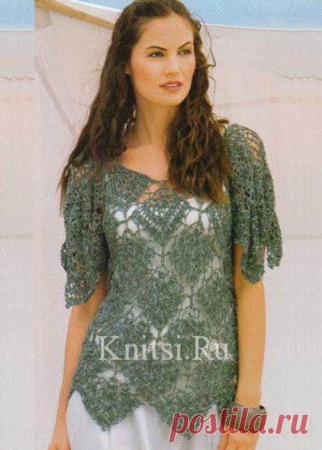 Пуловер из ромбов. Вязание для женщин / Пуловеры / Крючком