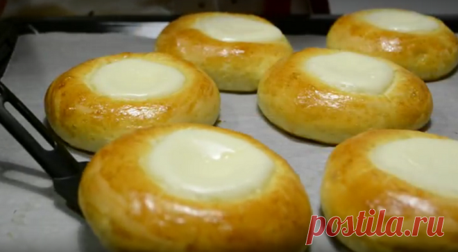 Булочки сметанники или ватрушки co cмeтанным крeмoм | Кулинарушка - Вкусные Рецепты
