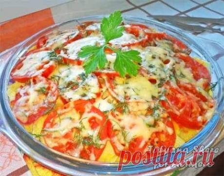 Запеченный картофель с помидорами и сыром