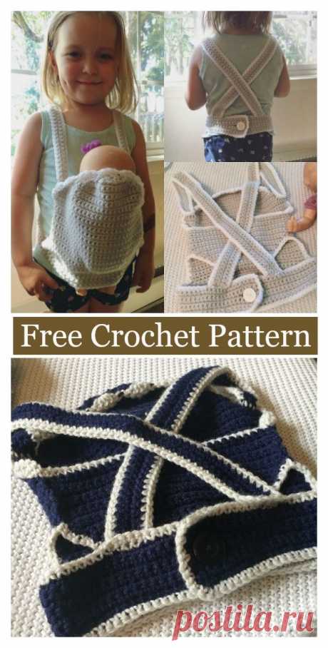 Baby Doll Carrier Free Crochet Pattern #freecrochetpatterns #toy