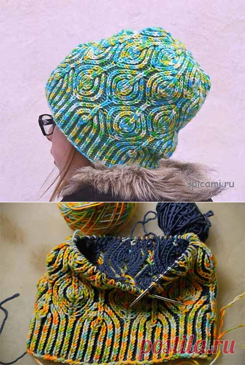 Шапка «Листья» от Raina Kruus в технике бриошь