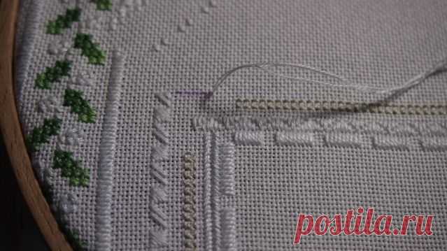 Рождественский домик , хардангер, 4 этап. / Вышивка / Хардангер