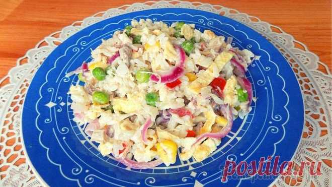 Салат из "Гавайской смеси" овощей с курицей