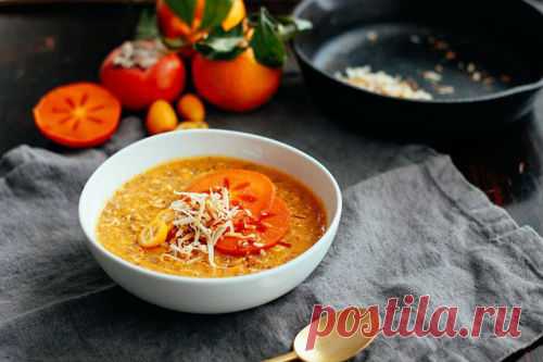 Аппетитная овсяная каша с хурмой - и вкусно, и полезно!