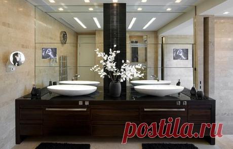 Живые цветы в интерьере ванной комнаты | Роскошь и уют