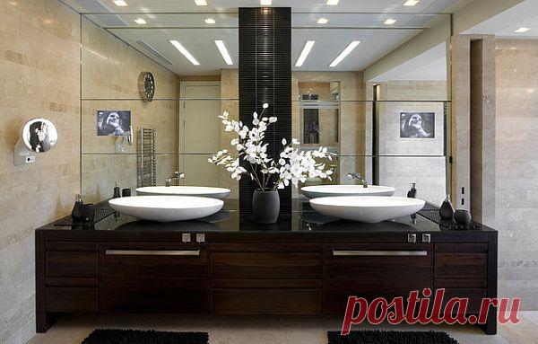 Живые цветы в интерьере ванной комнаты | Роскошь и уют