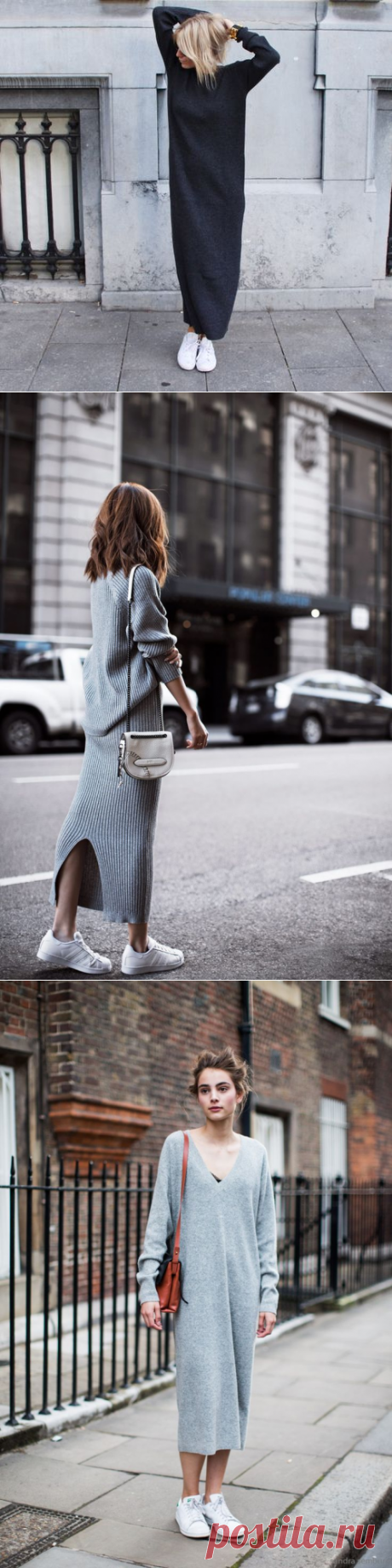 Street Chic In Knitted Dress - WKND JOURNAL