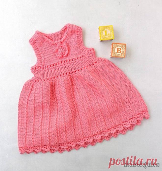 Платье для девочек от 1 до 2 лет спицами