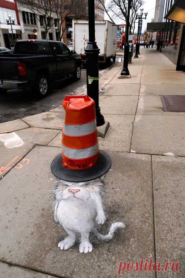 David Zinn Uses Chalk to Brighten People’s Days «TwistedSifter