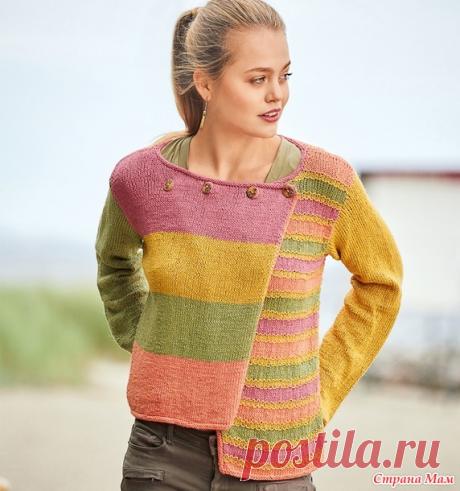 Асимметричный цветной жакет - Вязание - Страна Мам