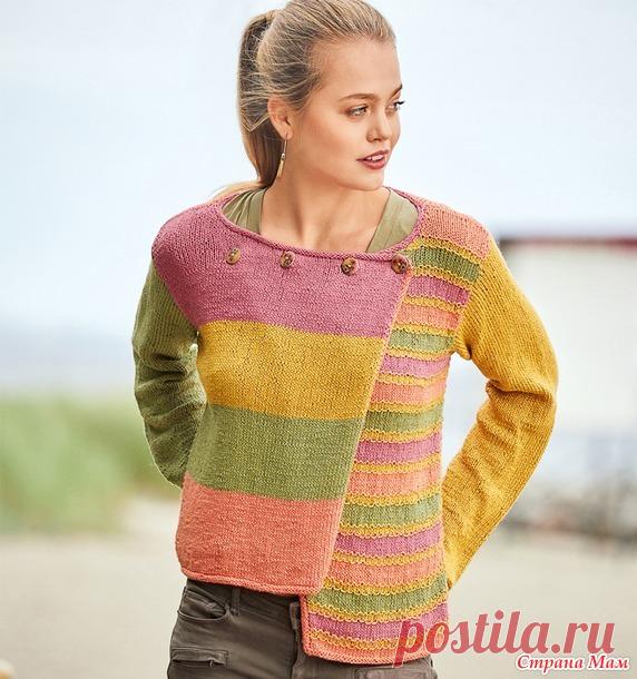 Асимметричный цветной жакет - Вязание - Страна Мам