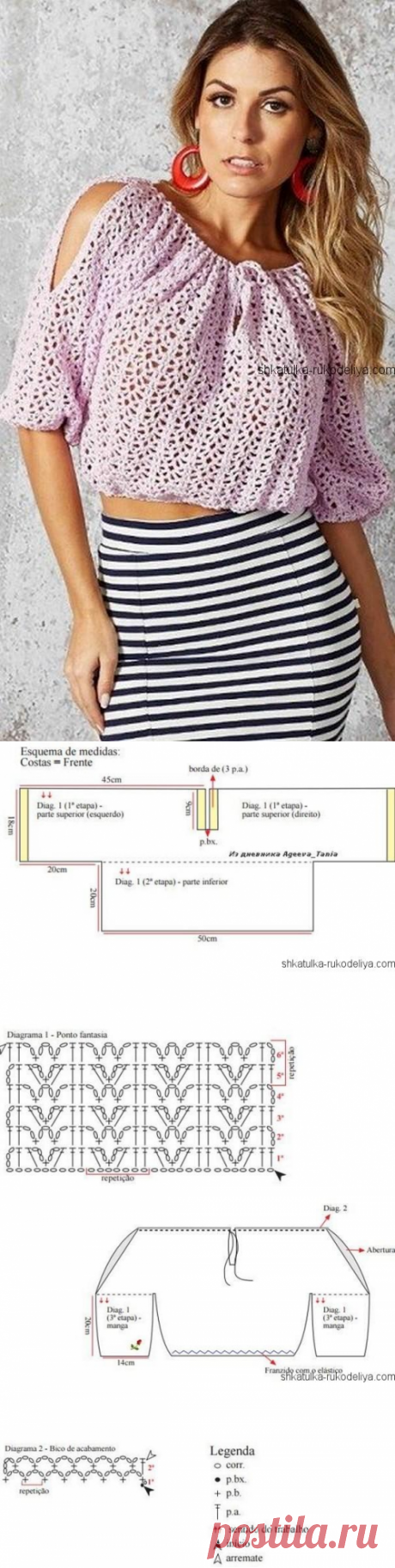 Розовая кофточка крючком. Кофточка с разрезами на руках вязаная крючком 2018 | Шкатулка рукоделия. Сайт для рукодельниц.