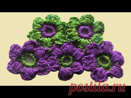 Цветы из пышных столбиков. Цветы крючком. Пышные цветы крючком. (Flowers of lush columns)