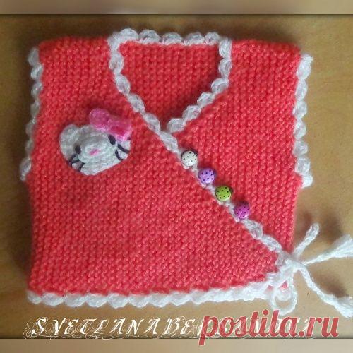 Жилет-распашонка спицами для малыша