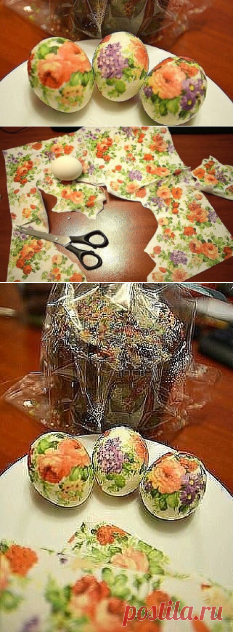 Пасхальный декупаж яиц