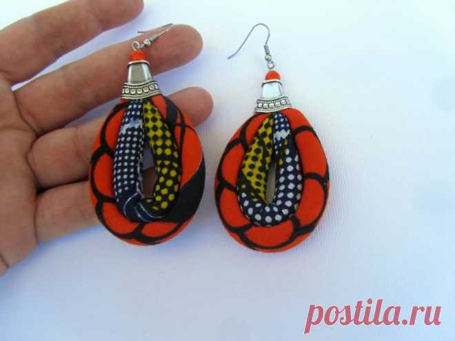 Африканские серьги для женщины Анкара ткань серьги | Etsy