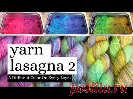 Dyepot Weekly #453 - Yarn "Lasagna" but With A Different Dye Color on Every Layer