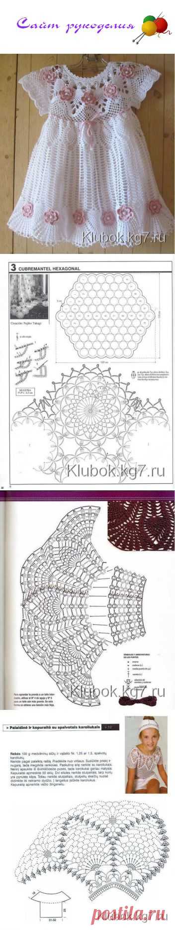 Розово-белое платье для девочки