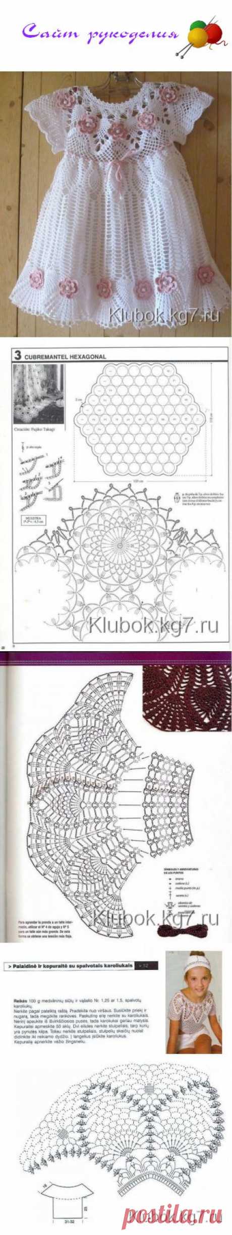 Розово-белое платье для девочки