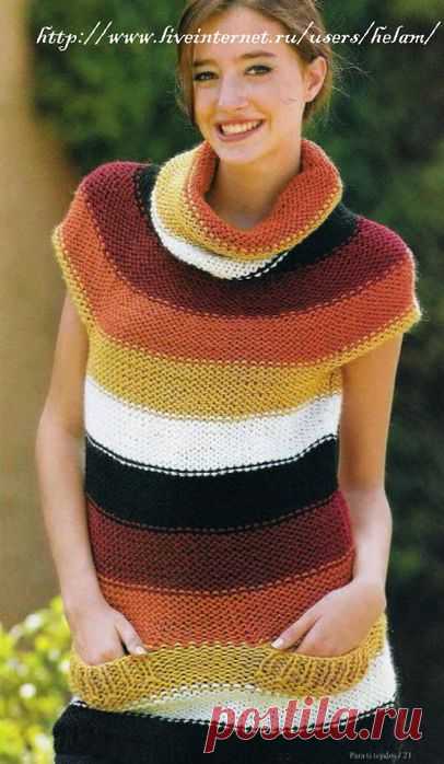 Пуловер "труба" из Vogue Knitting!