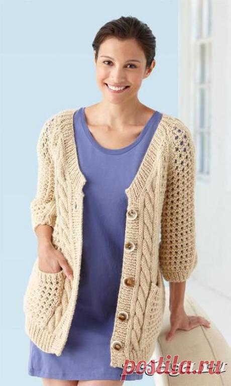 кардиган от Lion Brand.