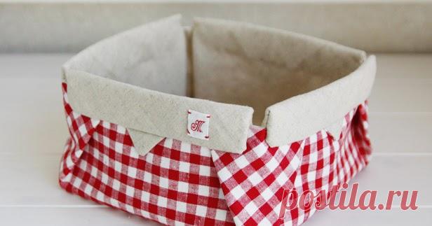 Текстильная коробка оригами.