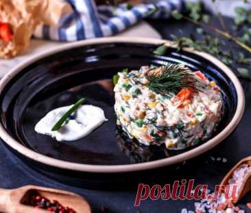 ​Салат с крабовым мясом и креветками
