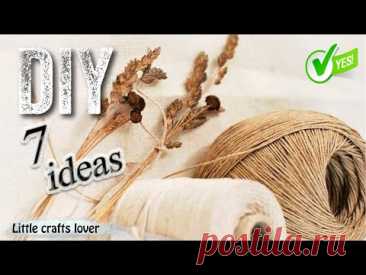 🔊7 ИДЕИ поделок ИЗ ДЖУТА (джутового каната, веревки, ленты) своими руками. Jute craft ideas easy.👍