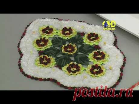 Vida com Arte | Tapete com Flores Barlerias em Crochê por Maria José - 16 de Julho de 2015