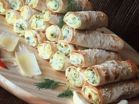 Мини-рулетики из лаваша с начинкой 
и