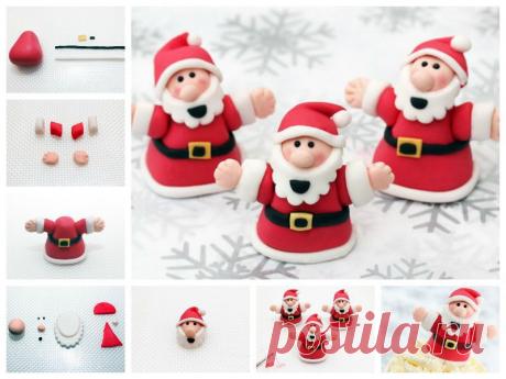Как DIY Фондант Санта-Клаус украшения торта | www.FabArtDIY.com