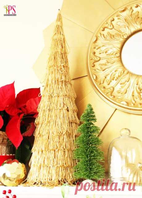 Gold Christmas Tree Topiaries | Positively Splendid {Crafts, Sewing, Recipes and Home Decor}