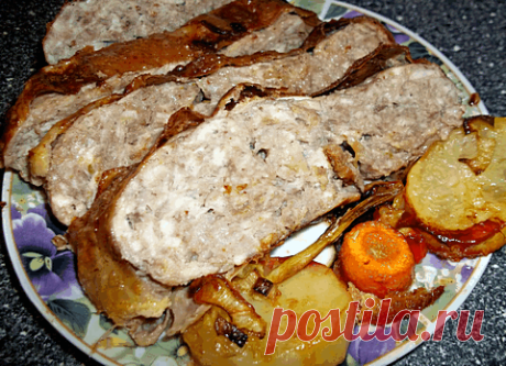 Фаршированная курица без костей в духовке рецепт | Приготовление блюд из курицы