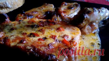 ЧЕРПАК С МЕРАК: *****Вкусни свински пържоли и пилешки крилца с мед , мента и сметана *****