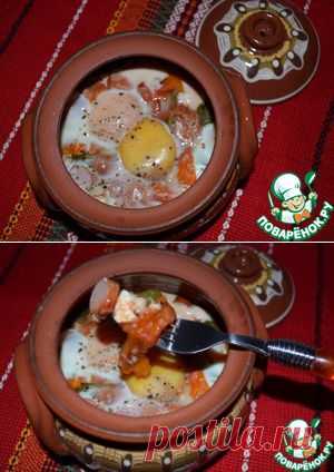 Запечённые яйца в горшочках