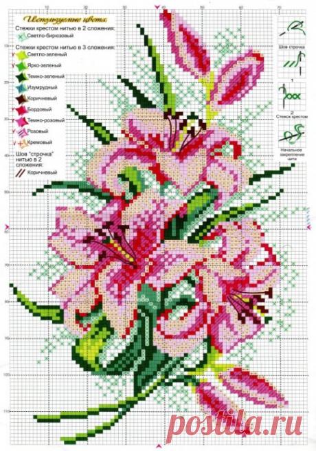 Вышитые цветы