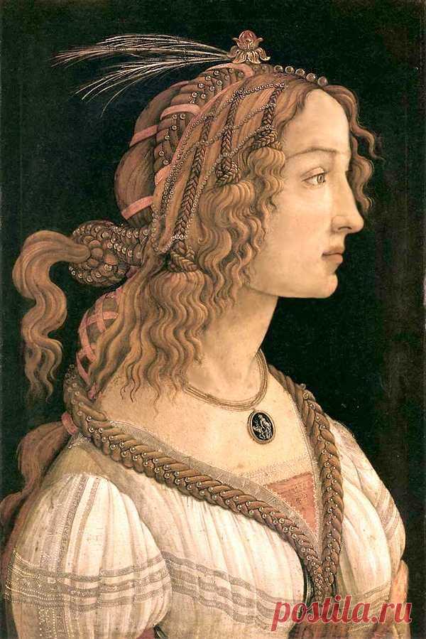 Сандро Боттичелли(BOTTICELLI) - Портрет молодой женщины
