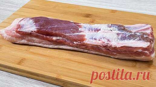 Не самое полезное блюдо, но такое вкусное, что не передать словами! Свиная грудинка на сковороде. | Еда без повода | Дзен