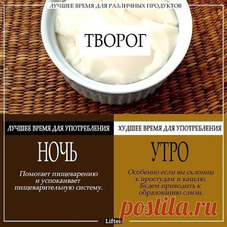 ЛУЧШЕЕ ВРЕМЯ ДЛЯ РАЗЛИЧНЫХ ПРОДУКТОВ.