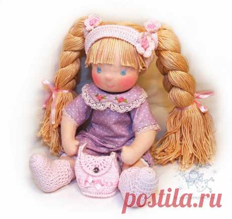 Выкройка шарнирной куклы Дуняши с одеждой (по мотивам вальдорфских кукол)