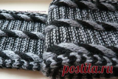 Мужской шарф с двухцветным жгутом