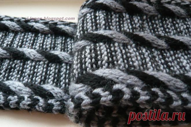 Мужской шарф с двухцветным жгутом