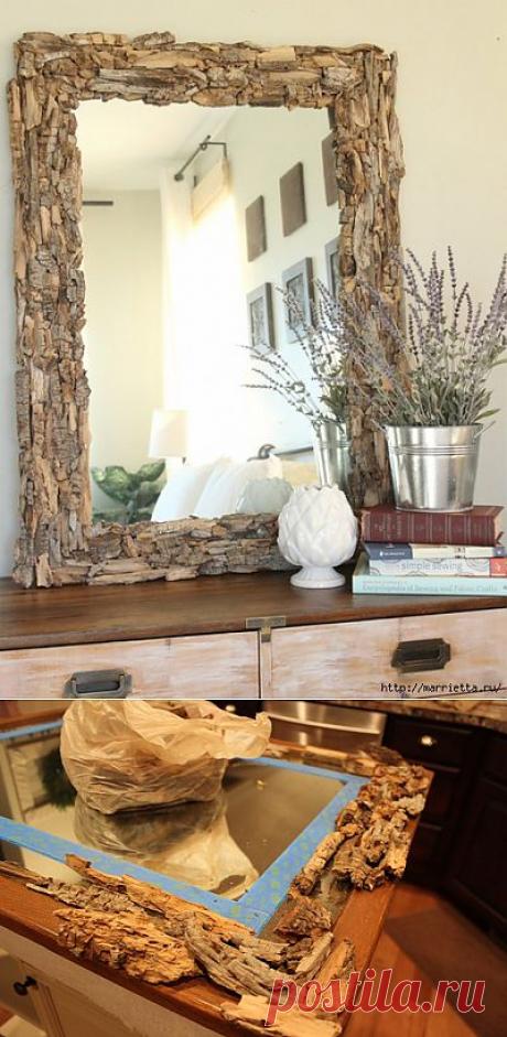 Идеи с коряжками и кусочками коры деревьев для экостиля.