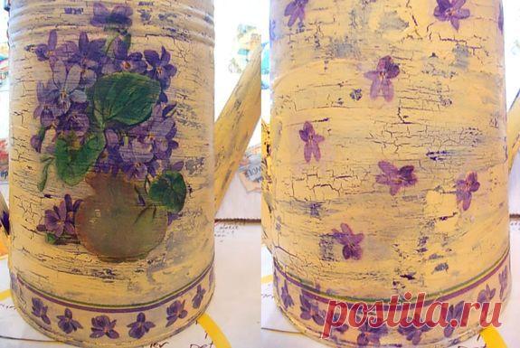 Декупаж лейки / Декупаж / Декупаж. Мастер-классы