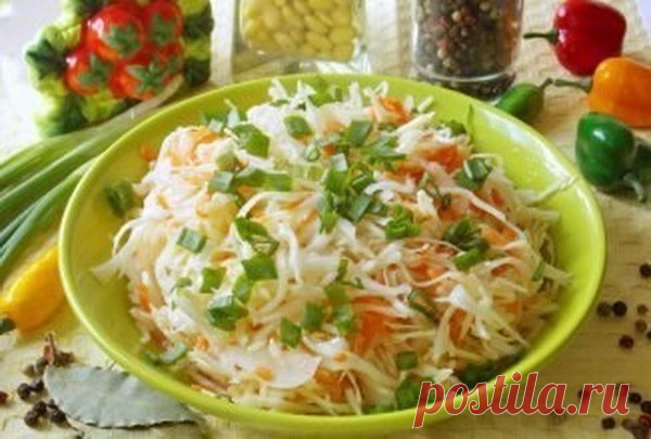 Остренькая капуста быстрого приготовления. Капуста получается очень вкусной и моментально «сметается» с стола!