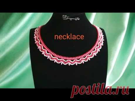 Necklace: tutorial. Колье из бисера и супердуо. МК